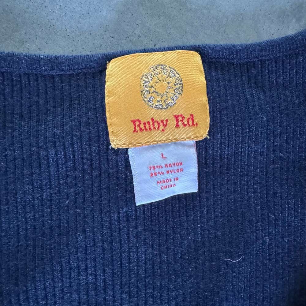 Ruby Rd. Navy Embellished Tank Top - Picture 2 of 2